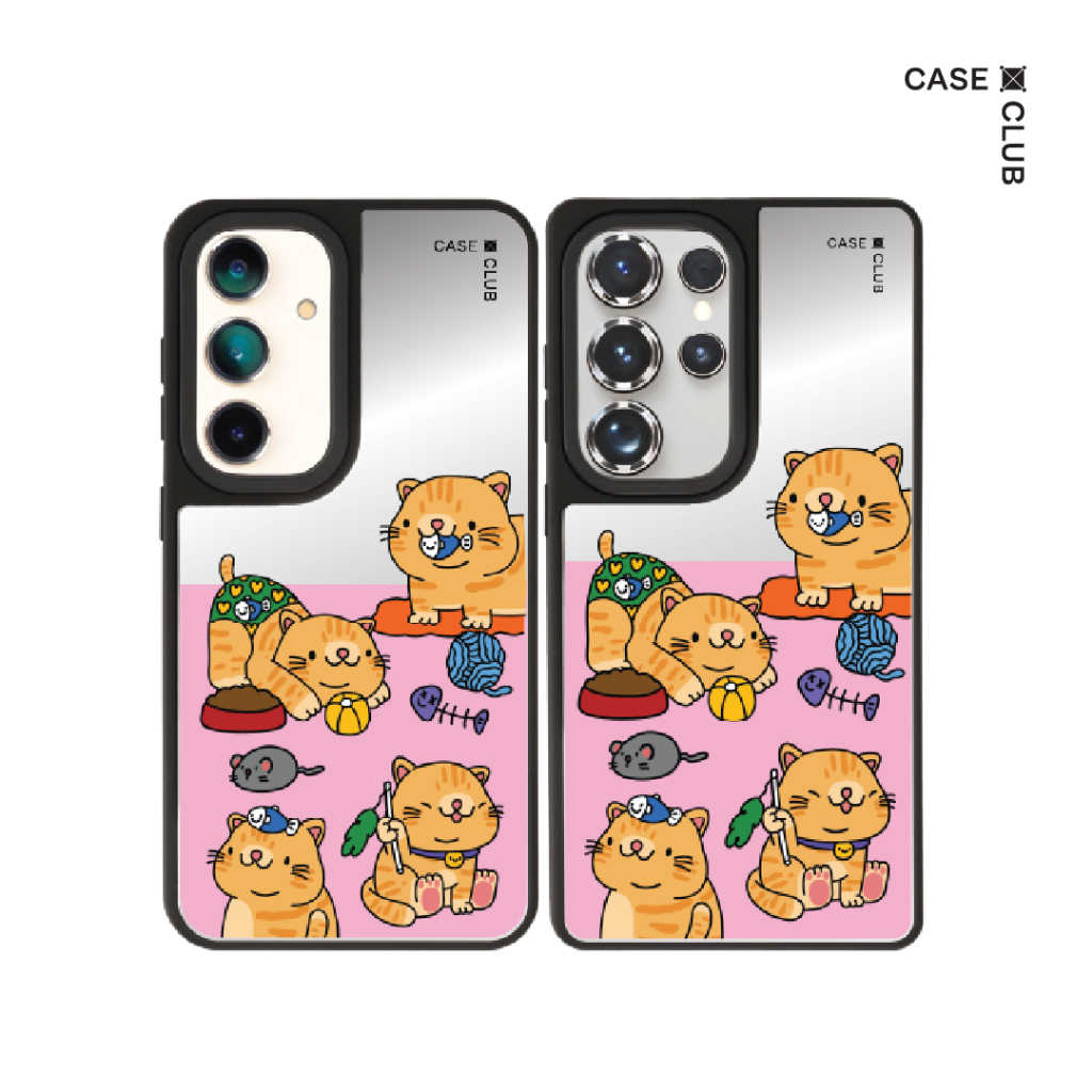 CaseClub เคส ซัมซุง เคส Samsung เคส กระจก ลาย Baby Cat สำหรับ Galaxy S25 Ultra / S25 / S24 Ultra / S