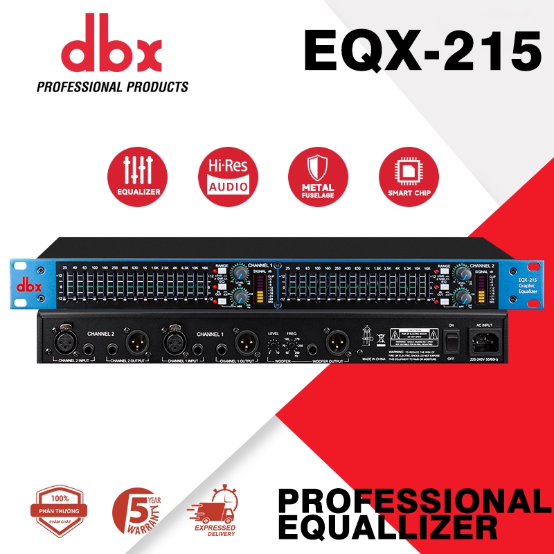 DBX EQX215 อีควอไลเซอร์มืออาชีพ, อินเทอร์เฟซเอาต์พุตซับวูฟเฟอร์อิสระ, อีควอไลเซอร์ 15 ส่วนคู่, อีควอไลเซอร์ 15 ส่วนคู่