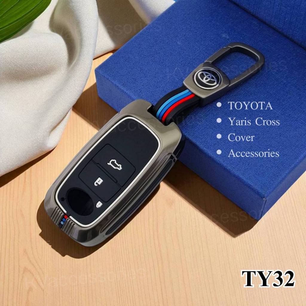 เคสกุญแจโลหะ+ปุ่มซิลิโคน รุ่น TOYOTA Yaris Cross Accessories ปี2021-2023 รีโมทกุญแจ