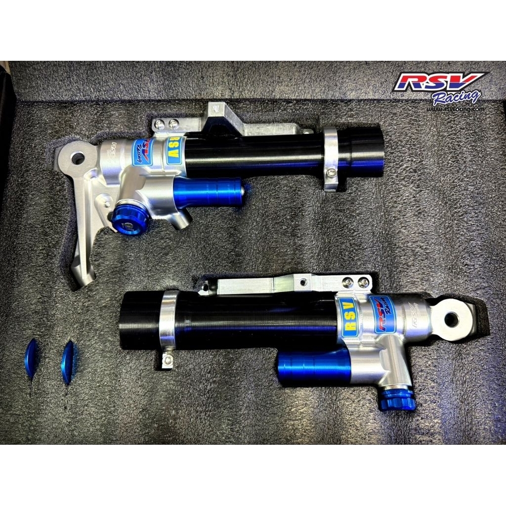 กระบอกโช๊ค Forza 350/ Xmax300  ปั้มm4-100มิล หัวเงิน กระบอกดำ แทงค์น้ำเงิน