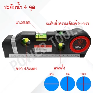 เครื่องวัด ระดับน้ำเลเซอร์ Fixit Laser Level Pro 3 พร้อมตลับเมตร AMAZZ