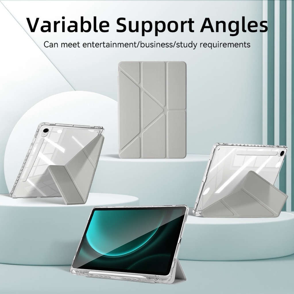 F2-Y เคสแท็บเล็ตSamsungแกนวายหลังใสแข็งงานPC✨มี ช่องเก็บปากกา S7+/S8+A8S8/S7/S9/S9plus A9/A9plus/S10