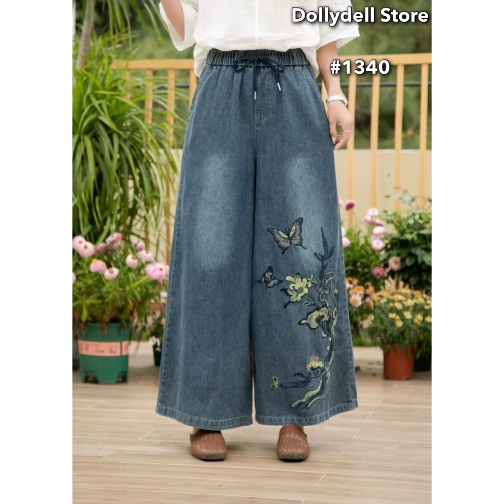 กางเกงยีนส์ผ้านิ่มDolly รุ่น#1340 ทรงตรงเอวยางยืด เนื้อผ้าบางใส่สบายทรงสวย – โปรปัง