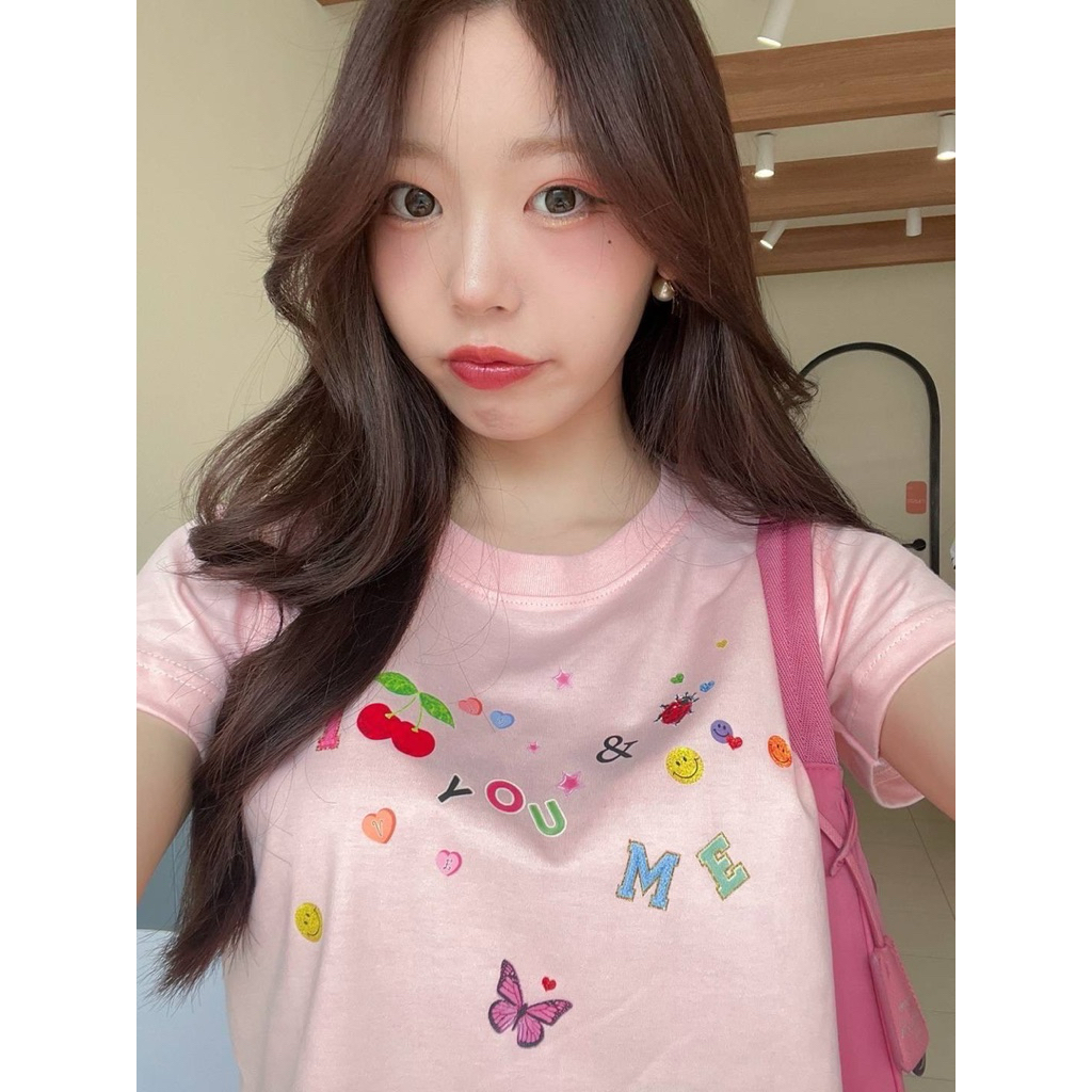 เสื้อยืดเบบี้ที ลาย I ❤️ You & Me สุดน่ารัก อก32“-34”