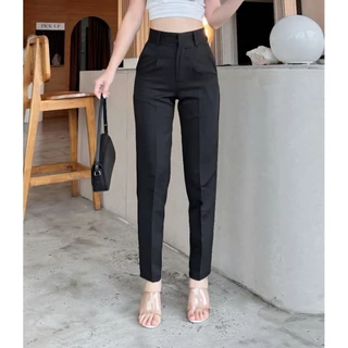 กางเกงขายาว ทรงกระบอก ใส่ทำงาน เอวธรรมดา A4 ผ้าเปเป้