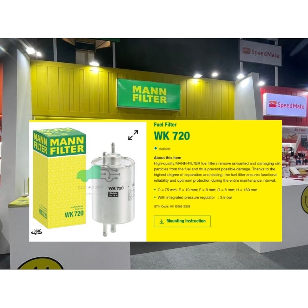 WK720 กรองเบนซิน BENZ C180T(W202),C180 KOM,C200 CGI,C200 KOM,C55 AMG(W203),CLK200 CGI,CLK200 KOM,CLK