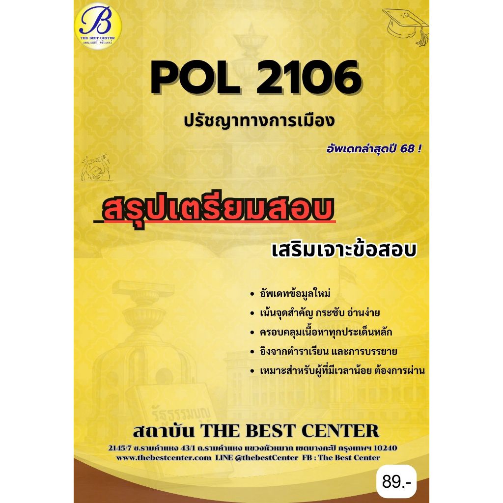 สรุปเตรียมสอบ POL2106 ปรัชญาการเมืองเบื้องต้น ** อัพเดทล่าสุดปี 68 **
