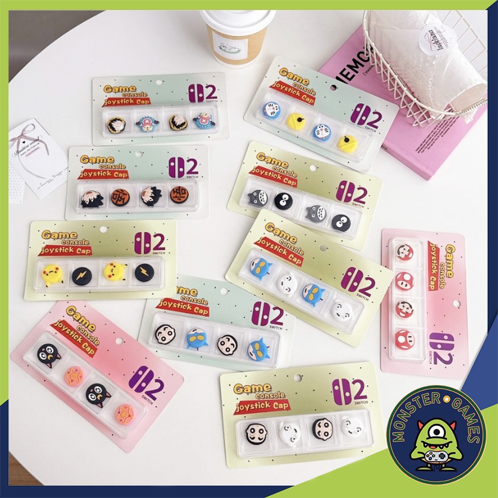 Analog Caps ลายการ์ตูนสำหรับ Joy Con, Joy Pro Nintendo Switch 2 (จุก switch 2)(ที่ครอบอนาล็อค)