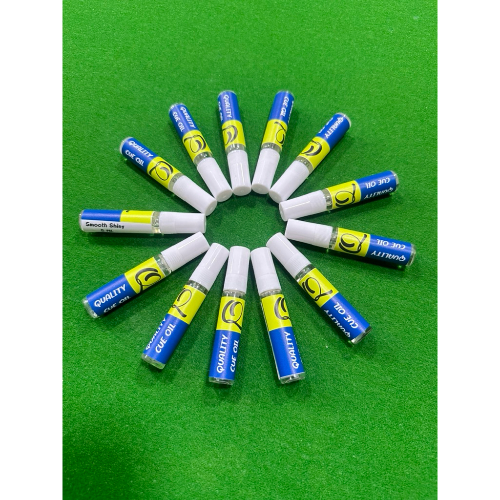 คิวออย  + ผ้าเช็ค  น้ำยาเช็คไม้คิว ทำให้ลื่นเป็นเงางาม ขนาดทดลองใช้ 5 ml จำนวน 1 ขวด อุปกรณ์เสริมสนุ๊กเกอร์