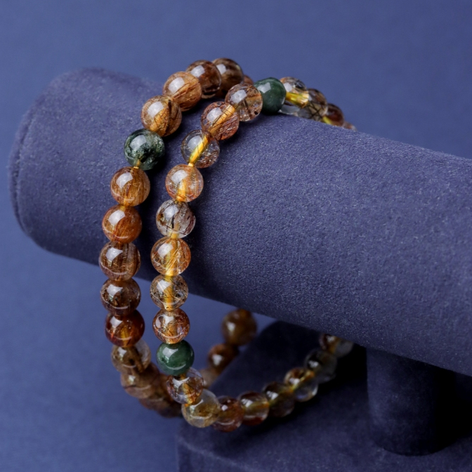 LUCYSUMMER กำไลข้อมือหินแท้ ไหม 5 สี จักรพรรดิ์ Premium AAAAA Multicolor Rutilated Quartz (กำไลหินแท้ รับประกันหินแท้) ราคา ถูกที่สุด ดีลบีเคเค แกลเลอรีภาพที่ 5