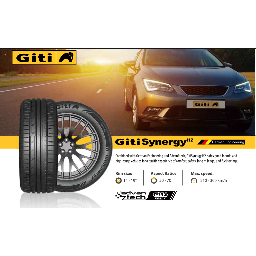 Giti H2 1เส้น ปี25 ยางขอบ16 185/55R16 195/50R16 195/55R16 205/55R16 205/60R16 215/55R16 215/65R16 22