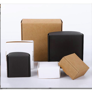 ✅ร้านในไทย✅กล่องบรรจุภัณฑ์ ทรงสี่เหลี่ยม สีขาว ดำ น้ำตาล หลา…