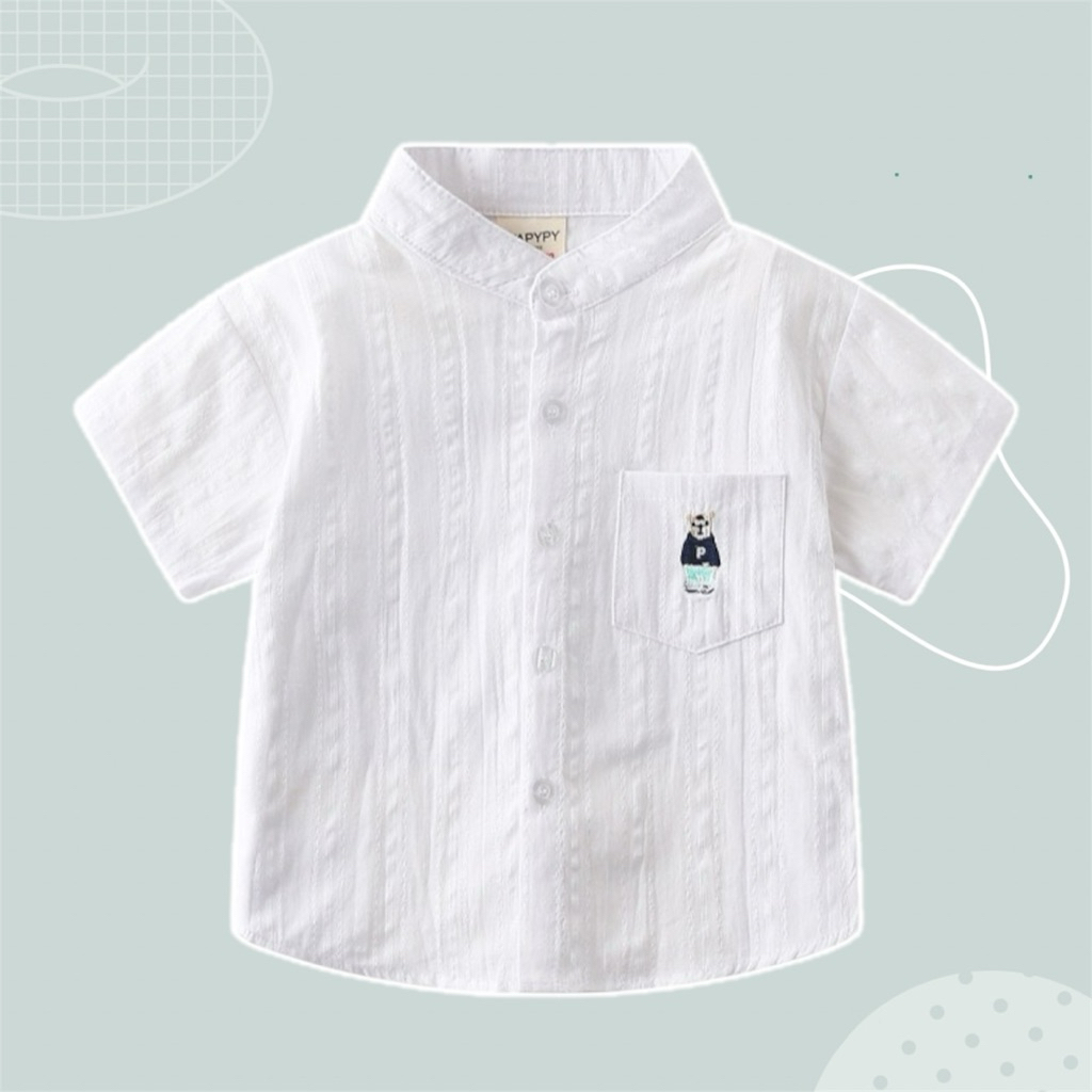 AB291 เสื้อเชิ้ตเด็ก ผ้าใส่สบาย เสื้อแขนสั้น แฟชั่นเด็ก รูปที่ 4