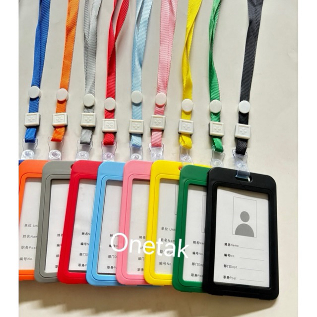 กรอบบัตรป้ายชื่อพนักงานพร้อมสายคล้องคอที่ใส่บัตรที่ใส่การ์ดป้ายชืกรอบพลาสติกพร้อมสายคล้องคอ กรอบบัตรป้ายชื่อพนักงาน