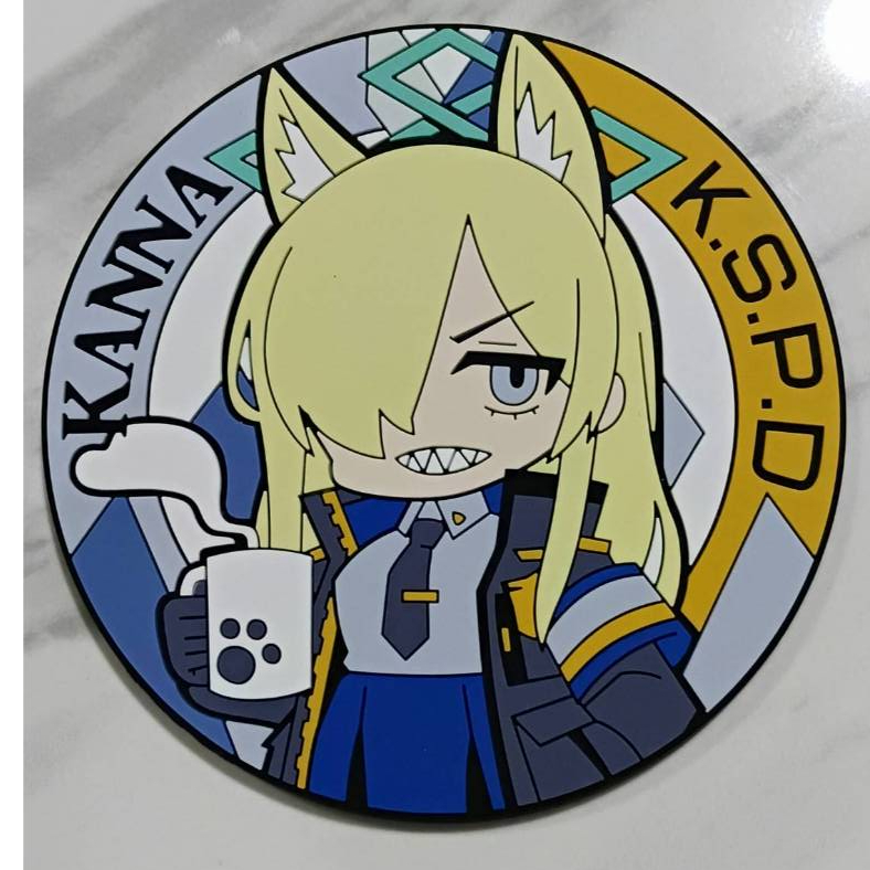 แผ่นยางรองแก้วอนิเมะ Ogata Kanna-บลูอาร์ไคฟ์ (Blue Archive)  ขนาด 9 x 9 Cm.