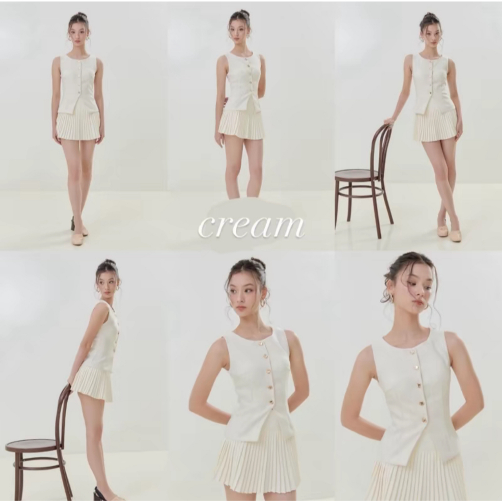 ส่งต่อ เสื้อแขนกุด กระโปรงอัดพลีท Starry Set Vellis Closet