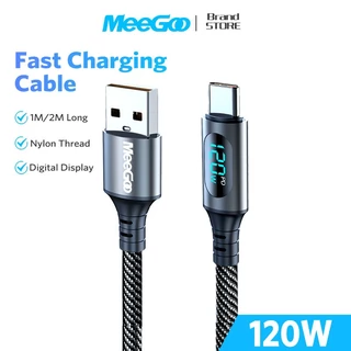 MEEGOO สายชาร์จเร็ว type c 120W 6A จอแสดงผลเรียลไทม์ สายเคเบิลCharging cable ถ่ายโอนข้อมูลได้