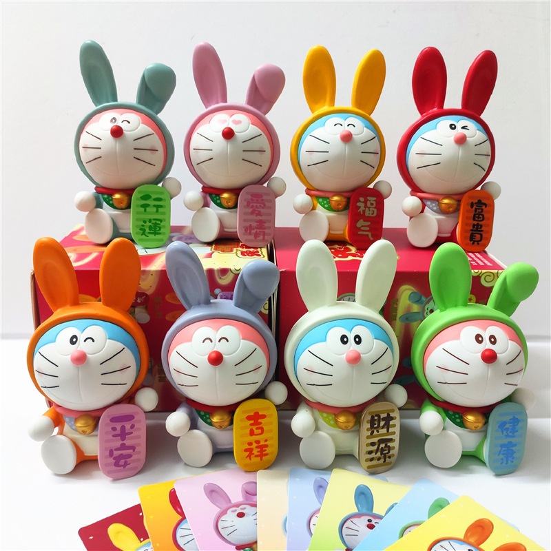 🍉🍉ยกbox 1700฿🍉🍉Doraemon มงคลกระต่าย กล่องสุ่ม โมเดล art toys โดเรม่อน ตุ๊กตา ของขวัญ figure 52toys