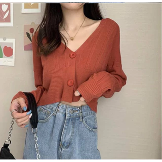 [สินค้าพร้อมส่ง] เสื้อคลุมไหมพรม กระดุมหน้าแกะได้