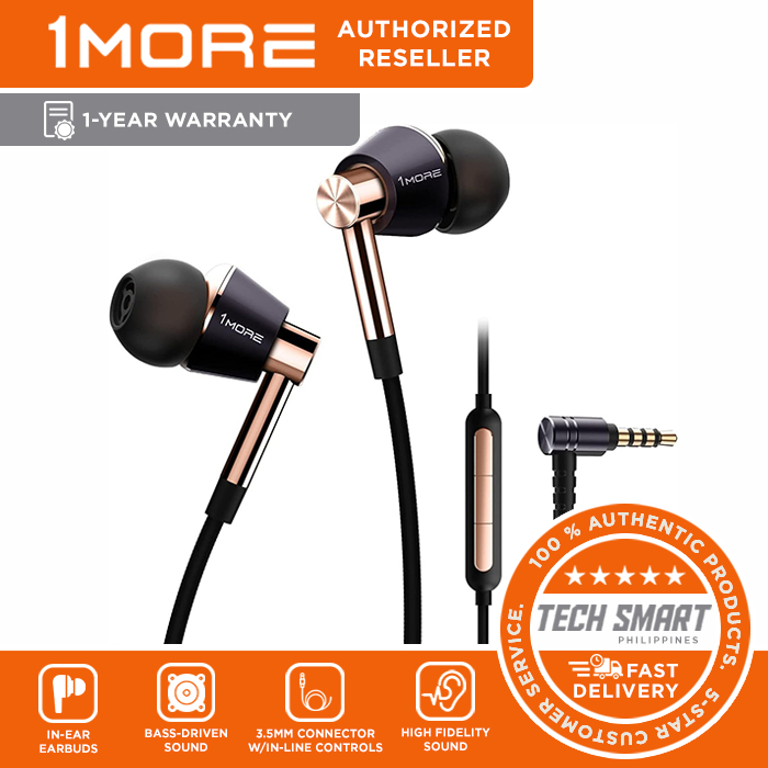 (ลด 50%) 1MORE Triple Driver หูฟังอินเอียร์ความละเอียดสูง พร้อมเสียงเบสที่หนักแน่น ไดรเวอร์สามตัว