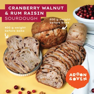 Cranberry Walnut Sourdough : Wholewheat  800g & 400g (ซาวโดว์ แคนเบอรี่ วอลนัท โฮลวีต) ไม่มี alcohol