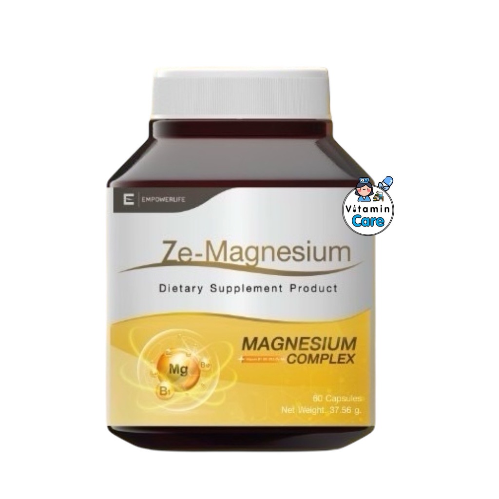 Exp.7/2027 (60 แคปซูล) Ze-Magnesium ซี-แมกนีเซียม Magnesium Complex ไมเกรน ตะคริว
