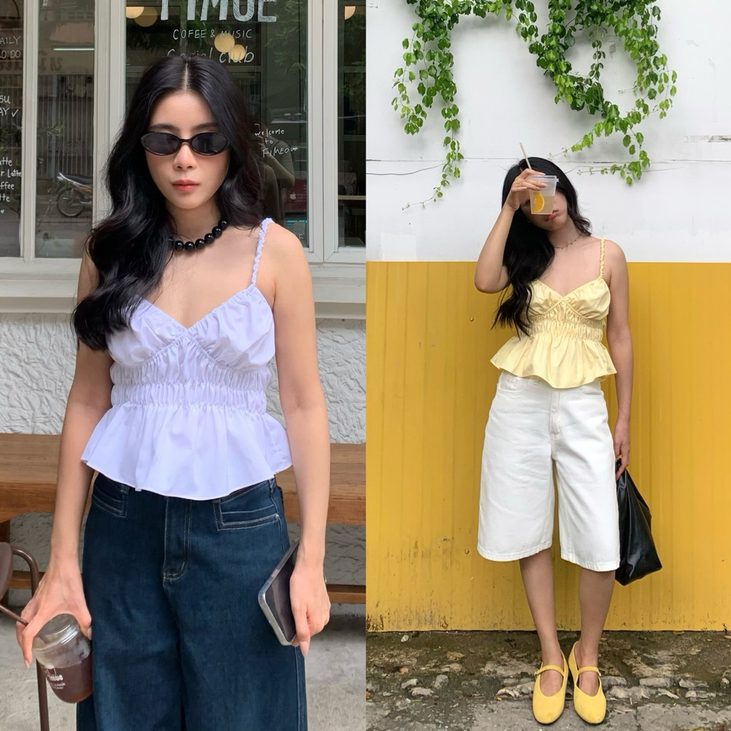 พร้อมส่ง AVA เสื้อสายเดี่ยว สวยเก๋ทั้งตัว