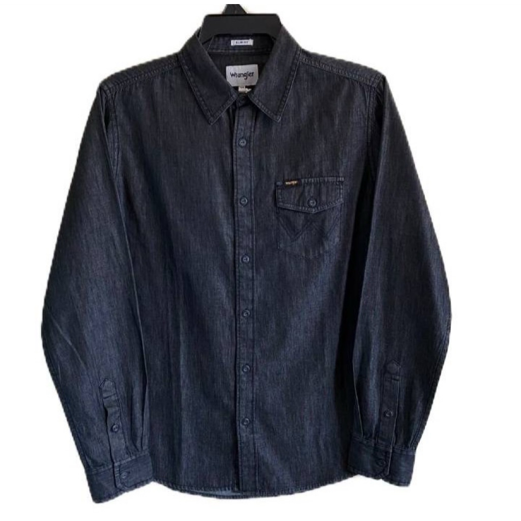 wrangler เสื้อเชิ้ตผู้ชาย มี 2 สียีนส์ สีดำ cotton100% ผ้านิ่มใส่สบาย ของแท้ ราคาป้าย 2790 บาท