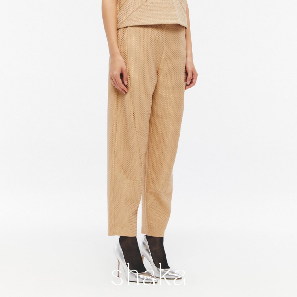 Shaka SS25 Orbit Tapered Pants กางเกงผ้าทอแจ็คการ์ด ทรงคลาสสิค (ฺBROWN) PN-8250514 — صورة 2