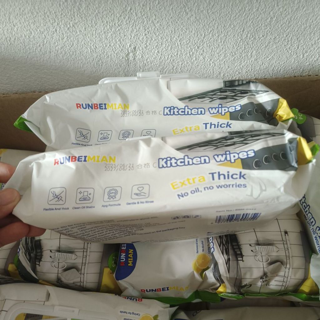 ทิชชู่เปียกเช็ดในห้องครัว ผ้าเช็ดคราบมัน ห่อใหญ่ 80แผ่น ขนาด18*18 ซม.🇹🇭สินค้าพร้อมส่ง🇹🇭 - รูปที่ 3