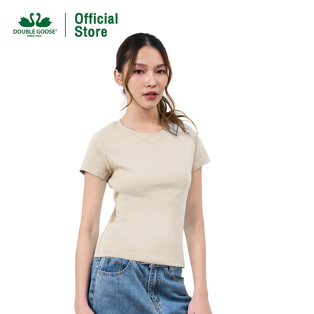 ห่านคู่ เสื้อยืดซับในผู้หญิง ผ้าร่อง