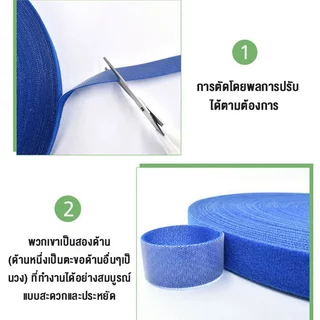 ส่งไวจากไทย⚡ เทปตีนตุ๊กแก สำหรับรัดสายไฟ รัดสายชาร์จ ดดอเนกประสงค์