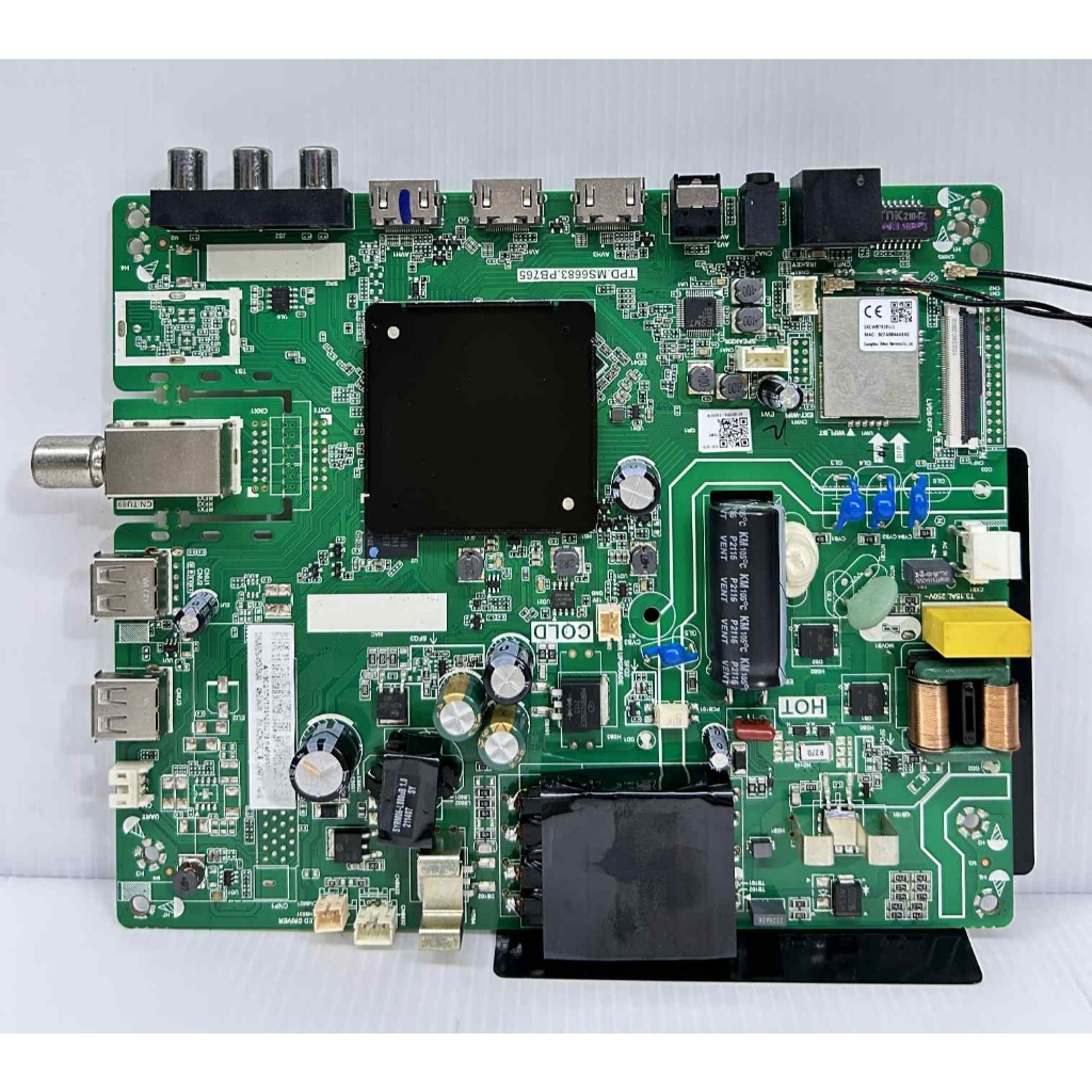 เมนบอร์ด ACONATIC รุ่น 43HS100AN พาร์ท TPD.MS6683.PB765 ไช้กับทีคอนเบอร์ HV430FHB-F90 ของแท้ถอด มือ2