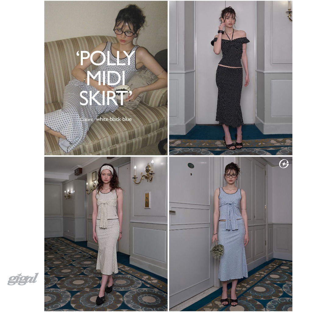 gigalofficial POLLY MIDI SKIRT