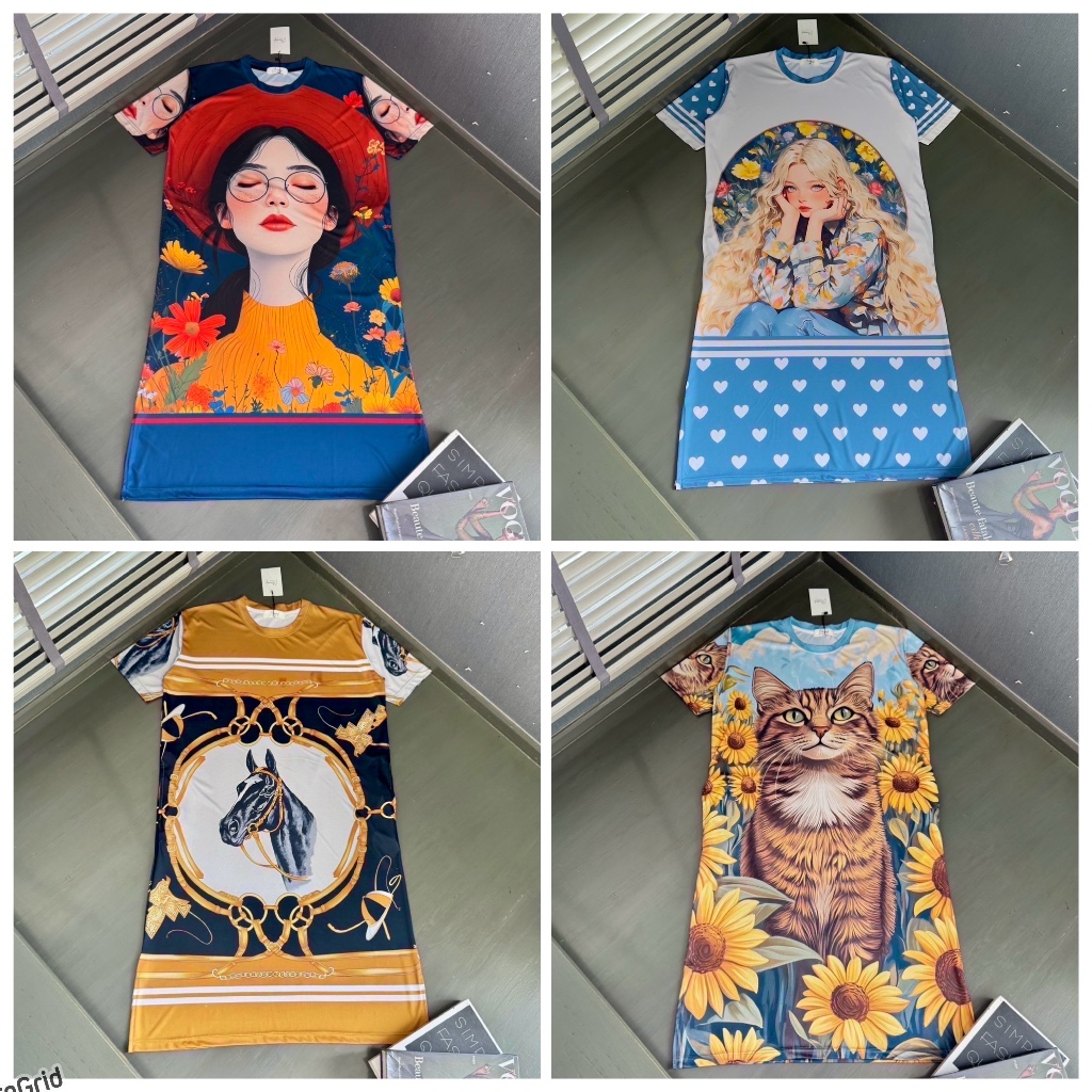 ชุดเดรส ทรานเฟอร์ by Chanaphat ผ้านุ่ม ใส่สบายลายสวยๆ สีไม่ตกค่ะ