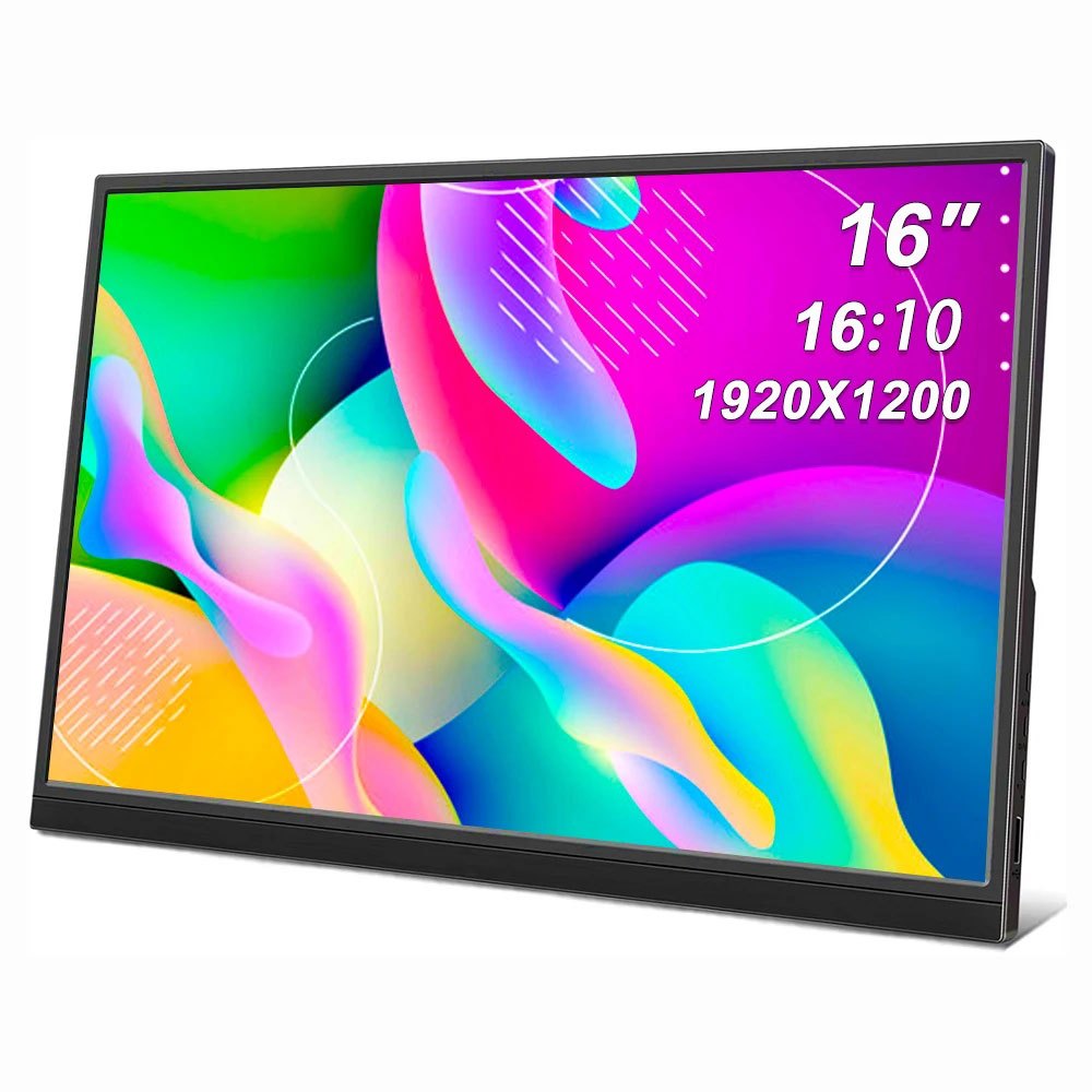Potitzca จอแสดงผลแบบพกพาขนาด 16 นิ้ว 1200P60HZ IPS HD คอมพิวเตอร์จอแอลอีดีเกมจอ IPS