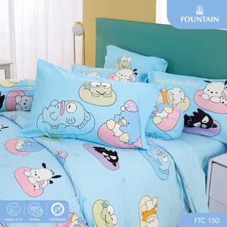 Fountain FTC150 การ์ตูน Hapidanbui ลิขสิทธิ์แท้ Sanrio สัมผัสนุ่มลื่น ชุดเครื่องนอนฟาวน์เทน ผ้าปูที่นอน ผ้านวม