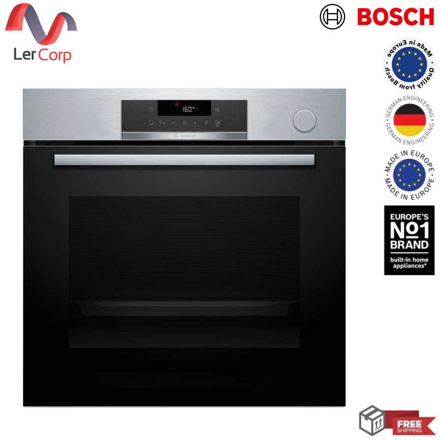 (Bosch) ซีรี่ 4 เตาอบผสมระบบไอน้ำแบบติดตั้งฝัง 60 x 60 cm Stainless steel HRG532ES3