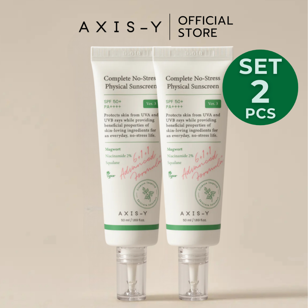 [ SET 2 PCS ]AXIS-Y Complete No-Stress Physical Sunscreen 50 ml คอมพลีท โนสเตรส ฟิสิคัล ซันสกรีน เอสพีเอฟ 50+ พีเอ++++