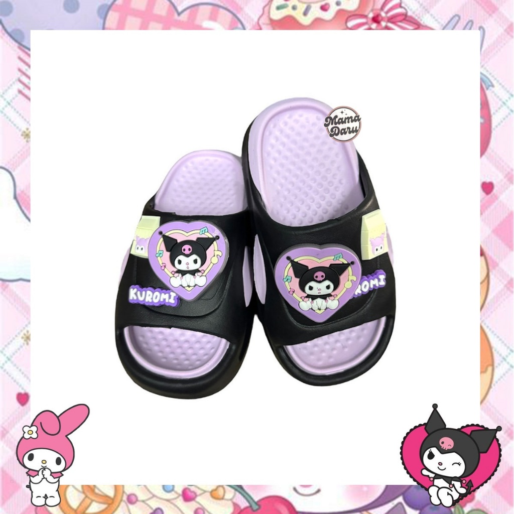 รองเท้าเด็ก คุโรมิ Kuromi หัวใจ พื้นโซฟาหนานุ่ม รองเท้าแตะเด็ก (SK8) - รูปที่ 3