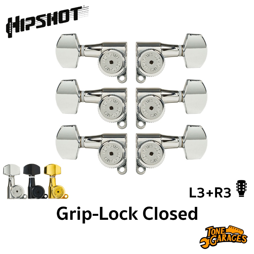 Hipshot Grip-Lock Closed ลูกบิดกีต้าร์ล็อคสาย สองทาง เกียร์ปิด 3x3 (L3+R3) (6K2EL0)