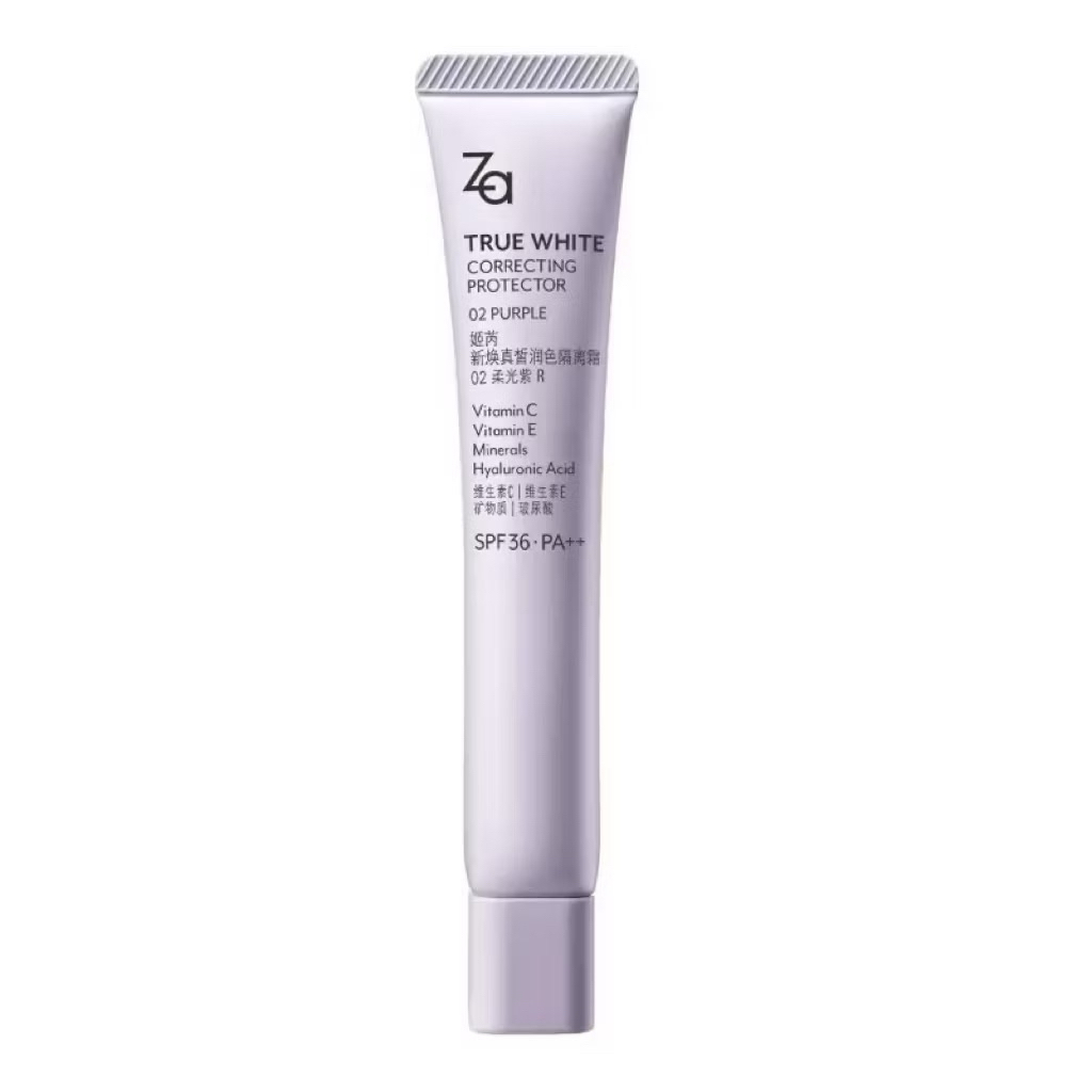 ทาเบจก่อนแต่งหน้าด้วย Za ซีเอ ทรูไวท์ เดย์ โปรเทคเตอร์ เอ็กซ์ ไพรเมอร์ SPF34 PA++ 35ก.