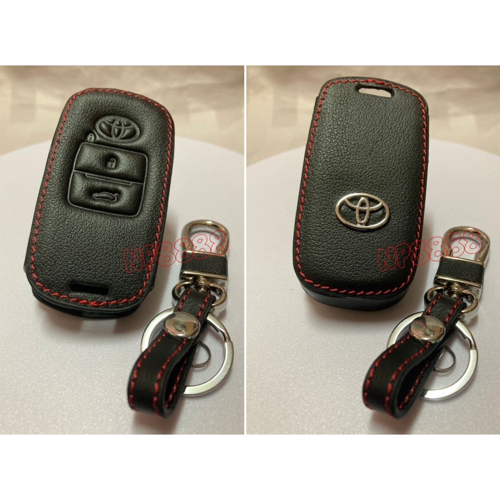 ซองหนังหุ้มกุญแจรีโมทย์รถยนต์Toyota Yaris Ativ 2022-2023 smart key(หนังPU)