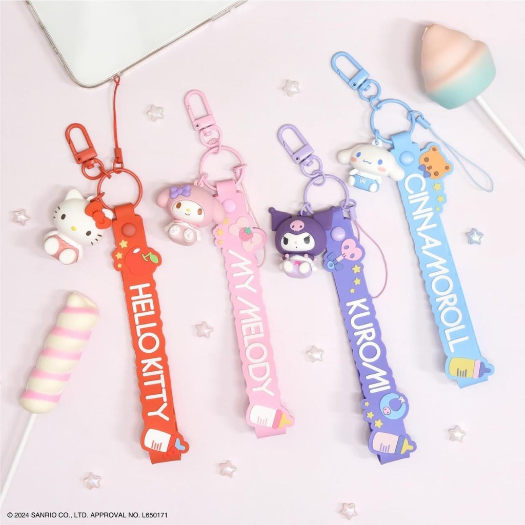 สายคล้องมือลายมาสคอต 3 มิติ ตัวละครซานริโอ hand strap w mascot mx sanrio ku kt mm cn