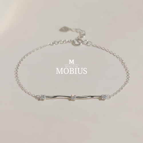 MEET💕พร้อมส่ง กำไลคู่ Moebius กำไลเงินแท้ สร้อยข้อมือปรับได้ กำไลแฟชั่น สร้อยข้อมือคู่ กำไลข้อมือคู่