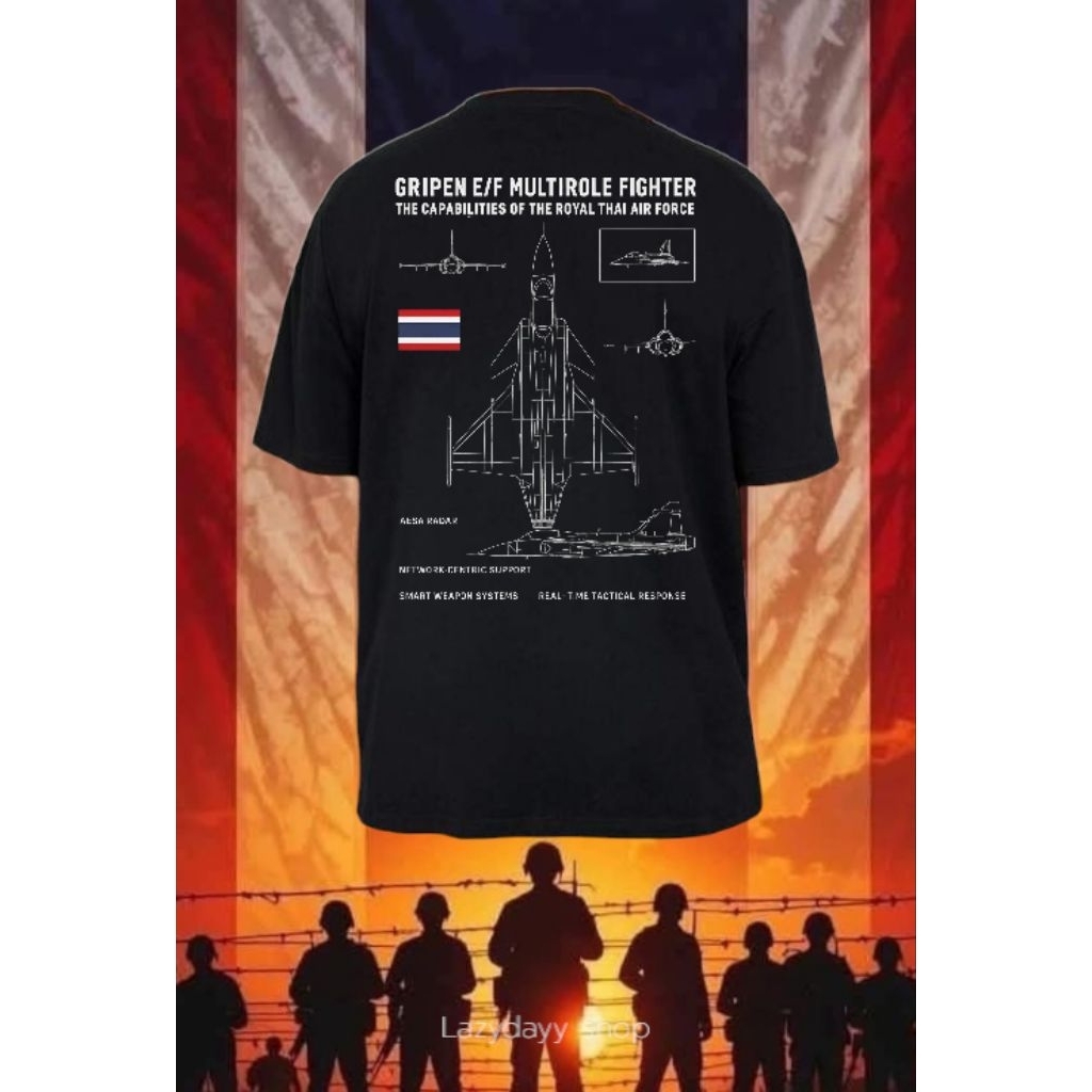 เสื้อยืด F16 กริพเพ่น ผ้าcotton100% พร้อมส่งจากไทย