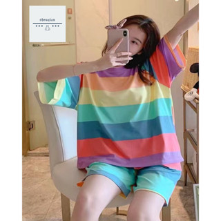 พร้อมส่งในไทย ❗️❗️ ชุดนอนลายการ์ตูน คอกลมแขนสั้น+กางเกงขาสั้…