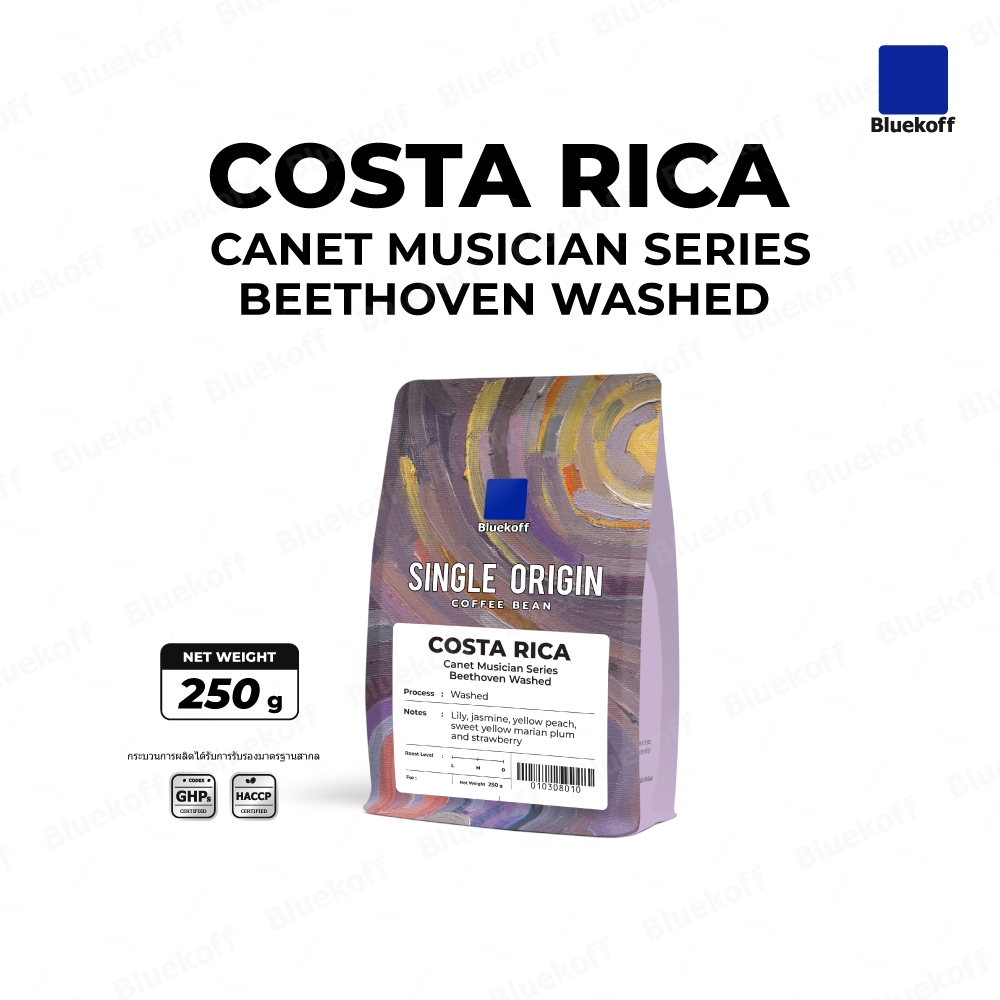 Bluekoff เมล็ดกาแฟ Costa Rica Arabica 100% อราบิก้า 100% (1ถุง บรรจุ 250 กรัม)