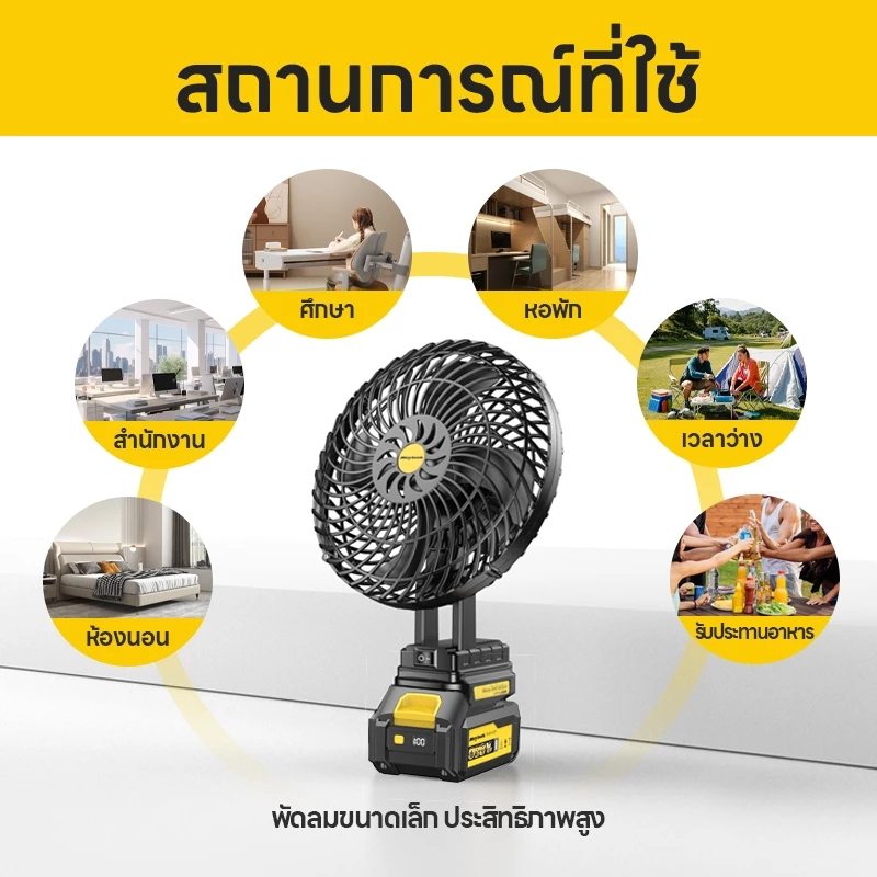 Maybuck Japan พัดลมลิเทียม 8นิ้ว พัดลมพกพา พัดลมตั้งโต๊ะ thumbnail 3