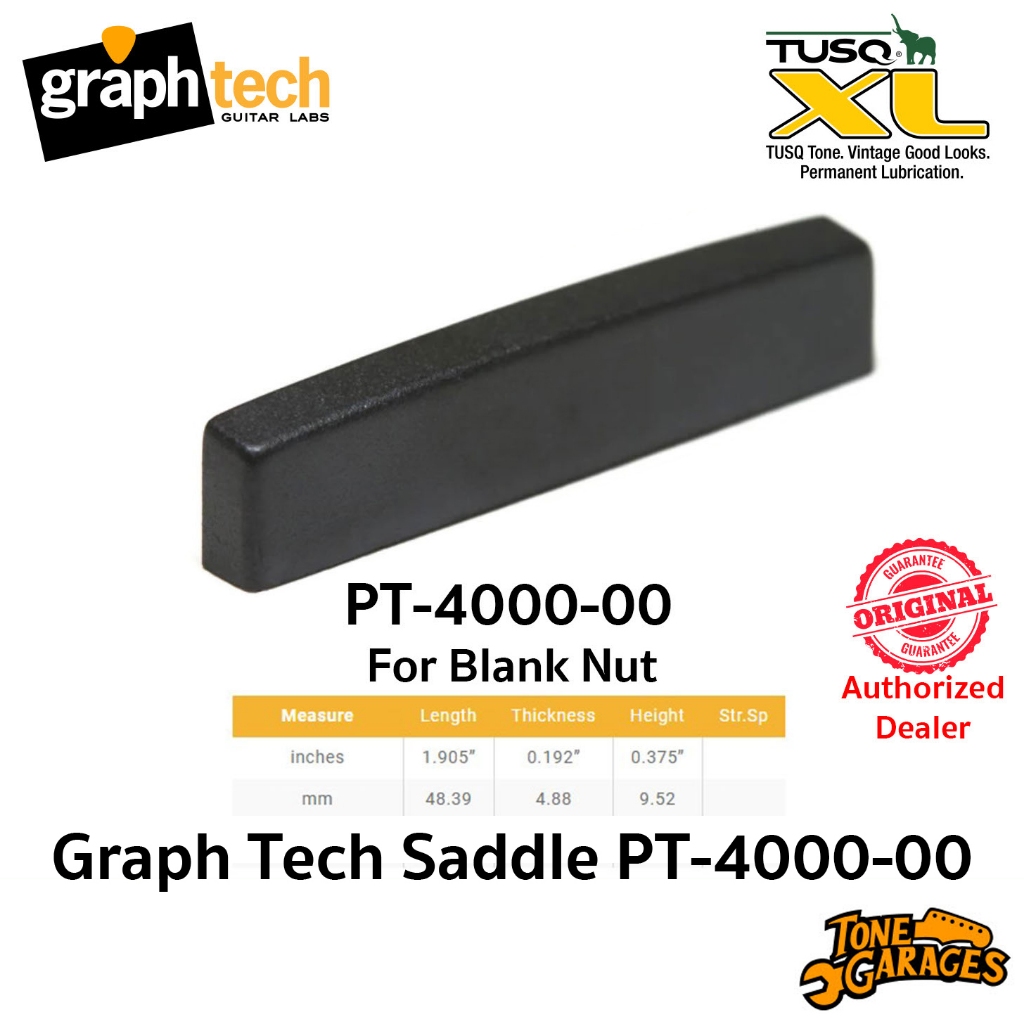Graph Tech Black TUSQ XL PT-4000-00 Nut XL Jumbo Blank Nut 48.39mm นัทกีต้าร์